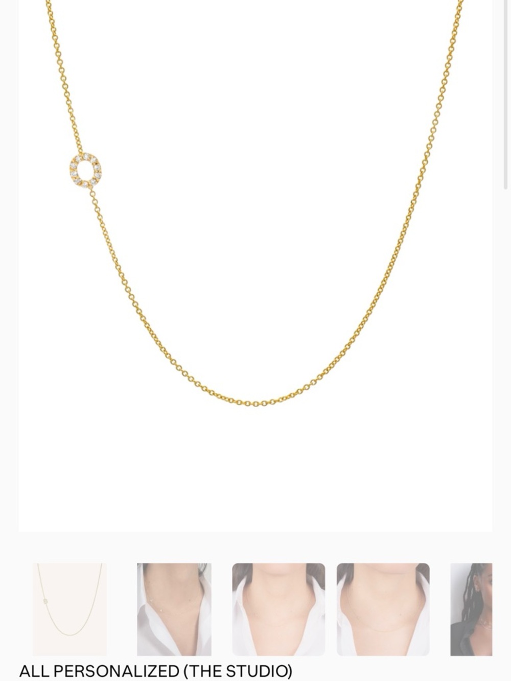 Zoe Lev Initial O Necklace - 14K Solid Gold